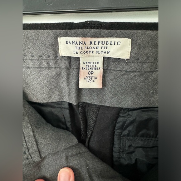 Women’s BANANA REPUBLIC Petite THE SLOAN FIT LA COUPE SLOAN black dress pants - Picture 9 of 16